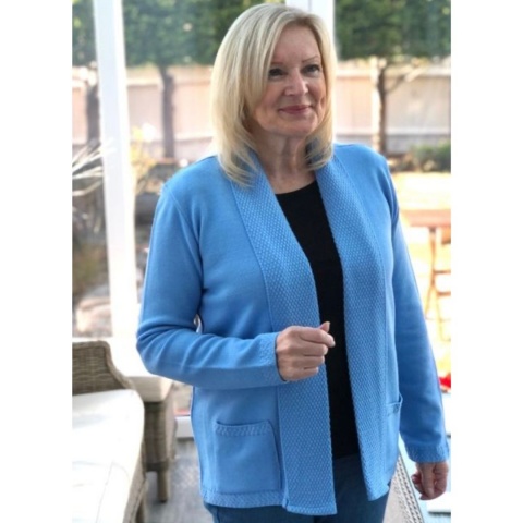 Monique Sky Blue Edge to Edge Pocket Cardigan